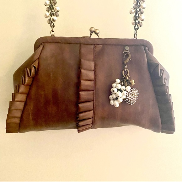 Liz Soto Designer Vintage Brown Vegan Leather Handbag - Picture 1 of 15